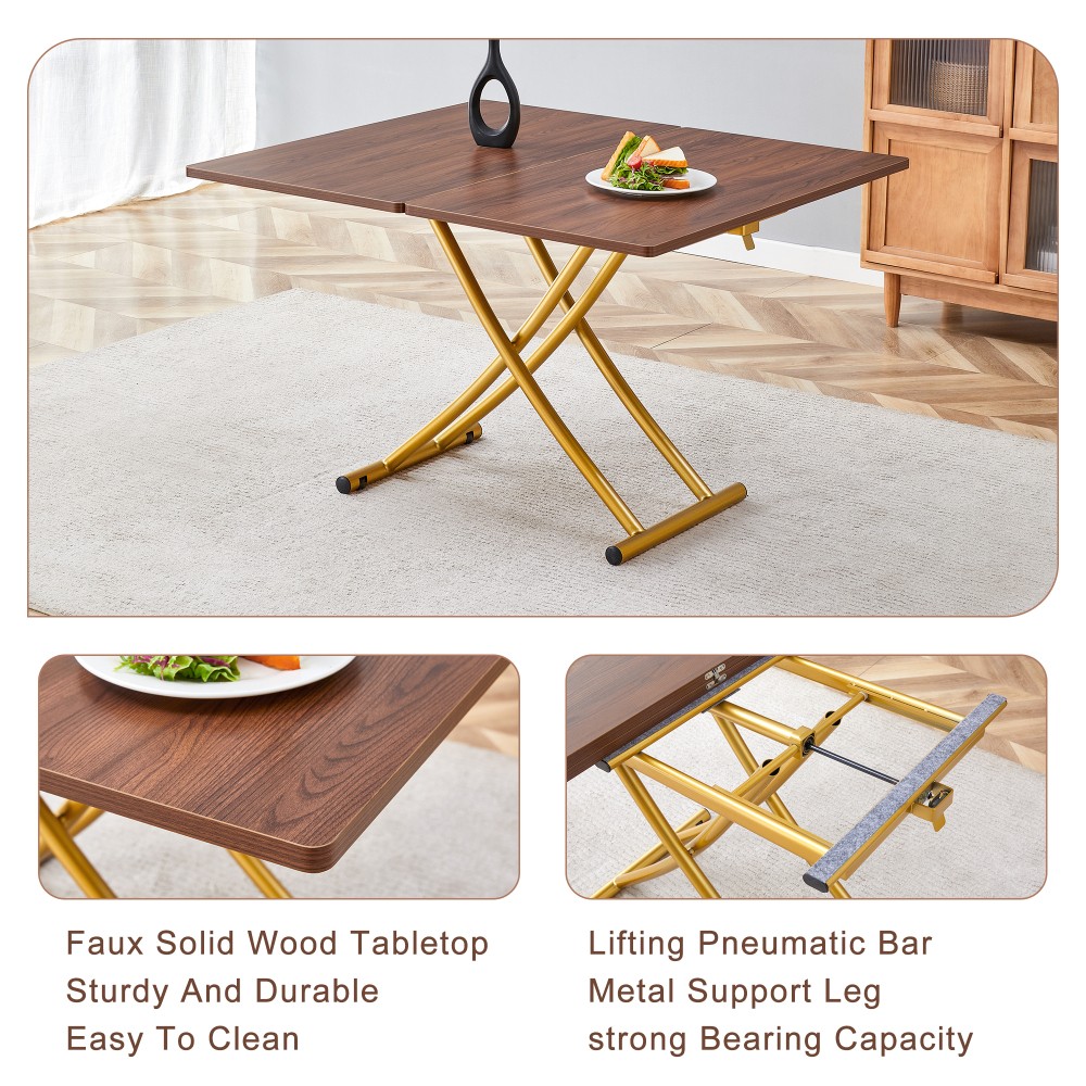 Adjustable Height Lift Table Desk for Dining, Office & Coffee Table