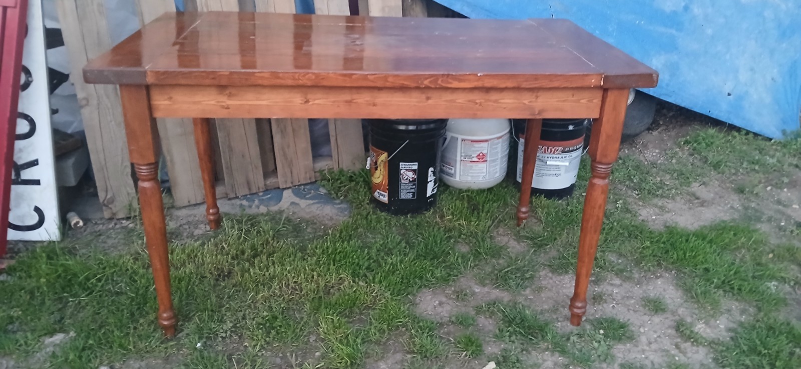 rustic wooden farmhouse table