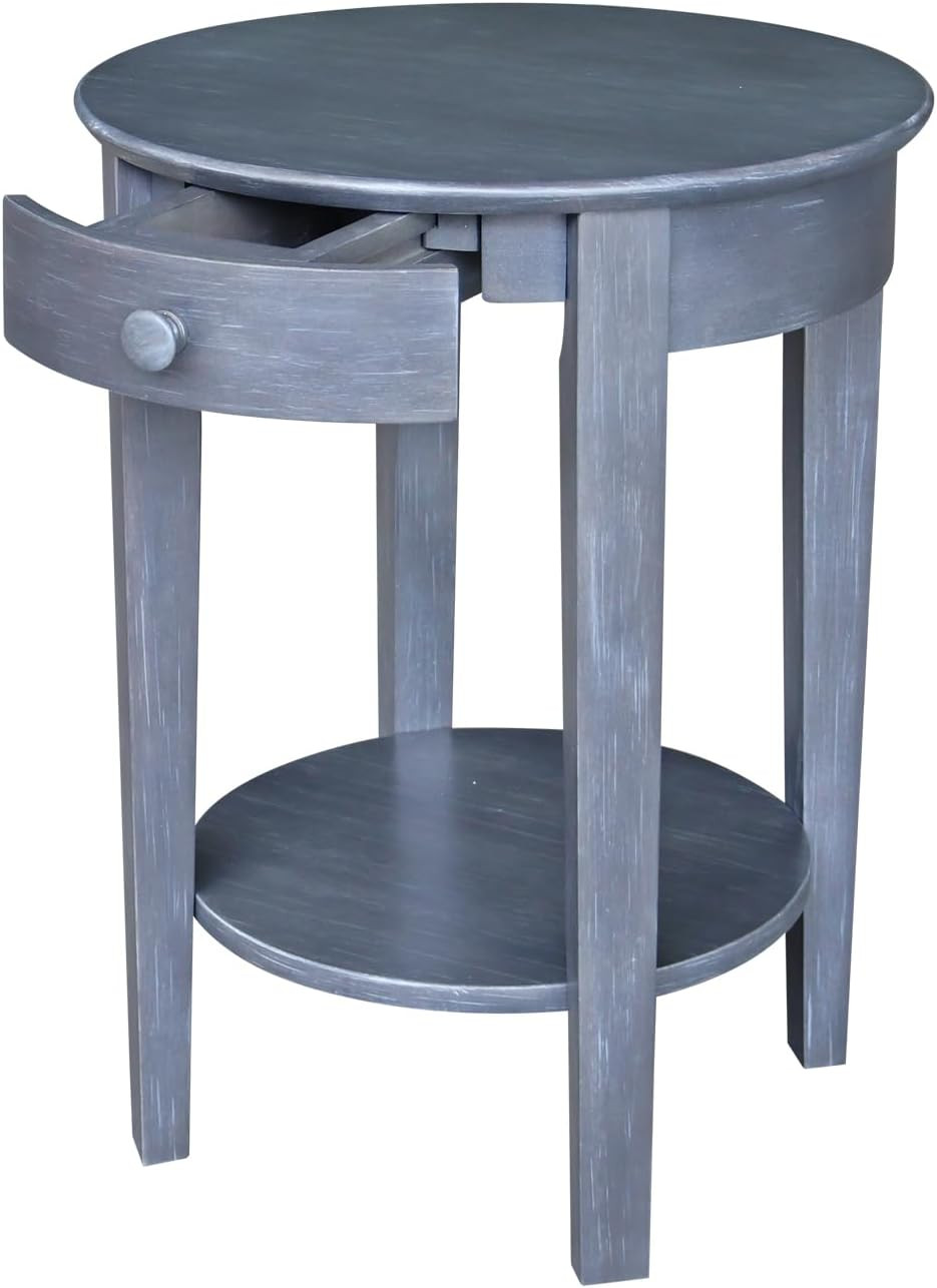Heather Grey Accent Table with Drawer – Stylish & Sturdy for Any Room