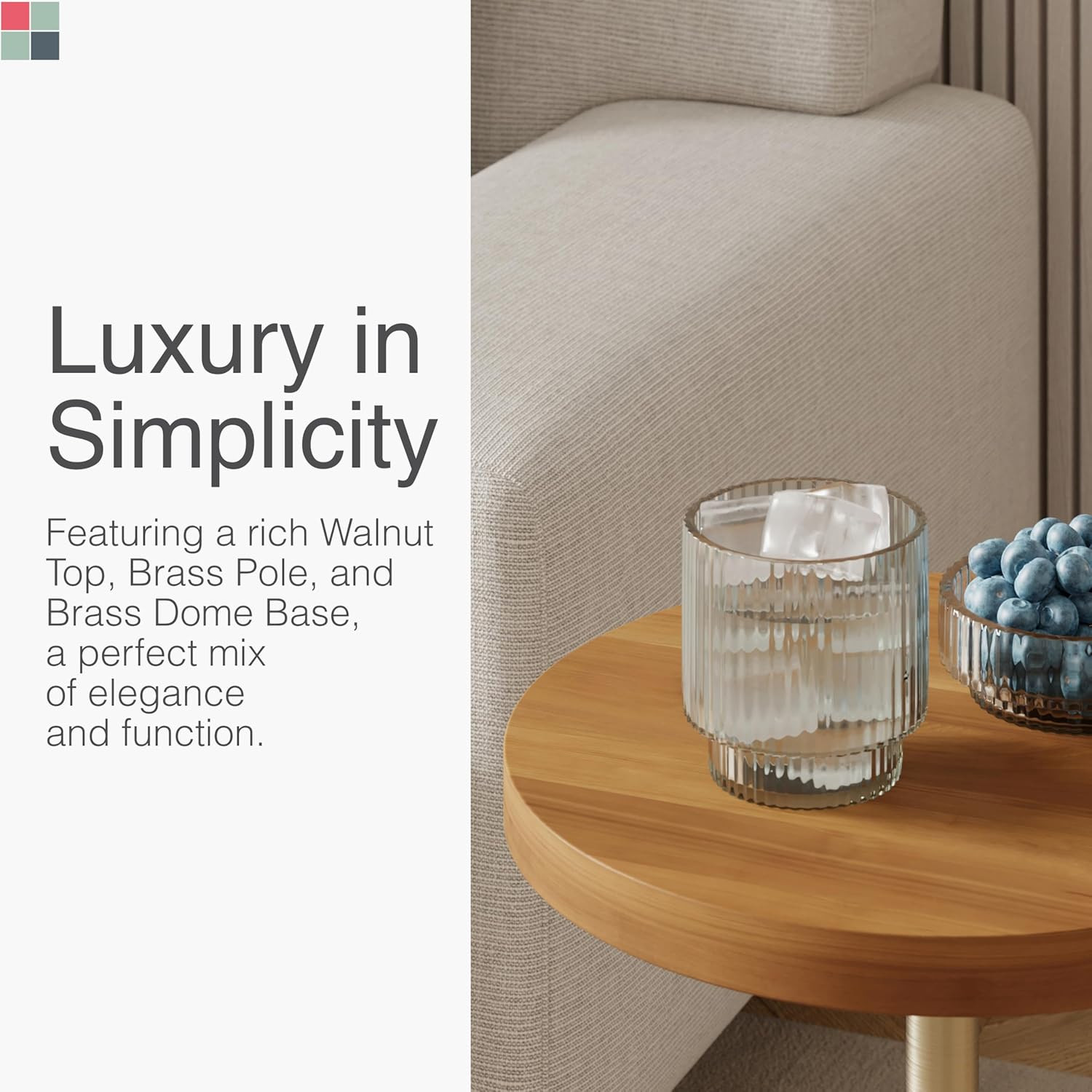 Modern Round Metal Pedestal Table with Wood Top – Stylish Accent for Any Room