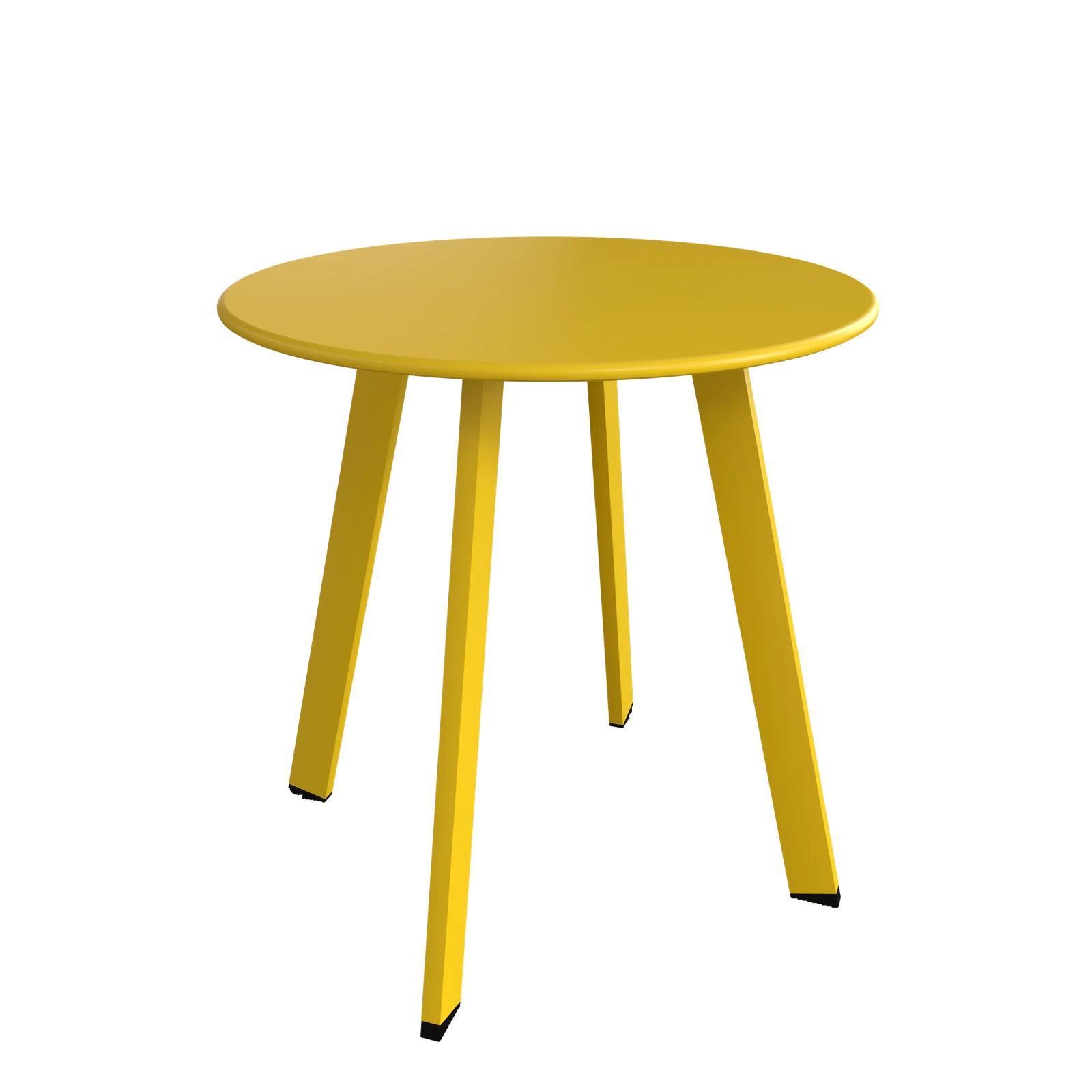 1 PC Patio Side Table Round End Small Table Outdoor / Indoor UV-Protected Yellow