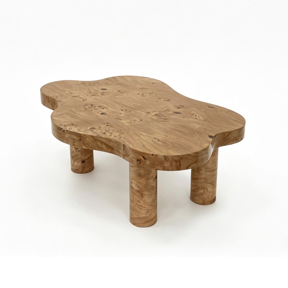 Cloud Coffee Table 40″, 4 Round Legs, Tree Knot Pattern, Modern for Small Space