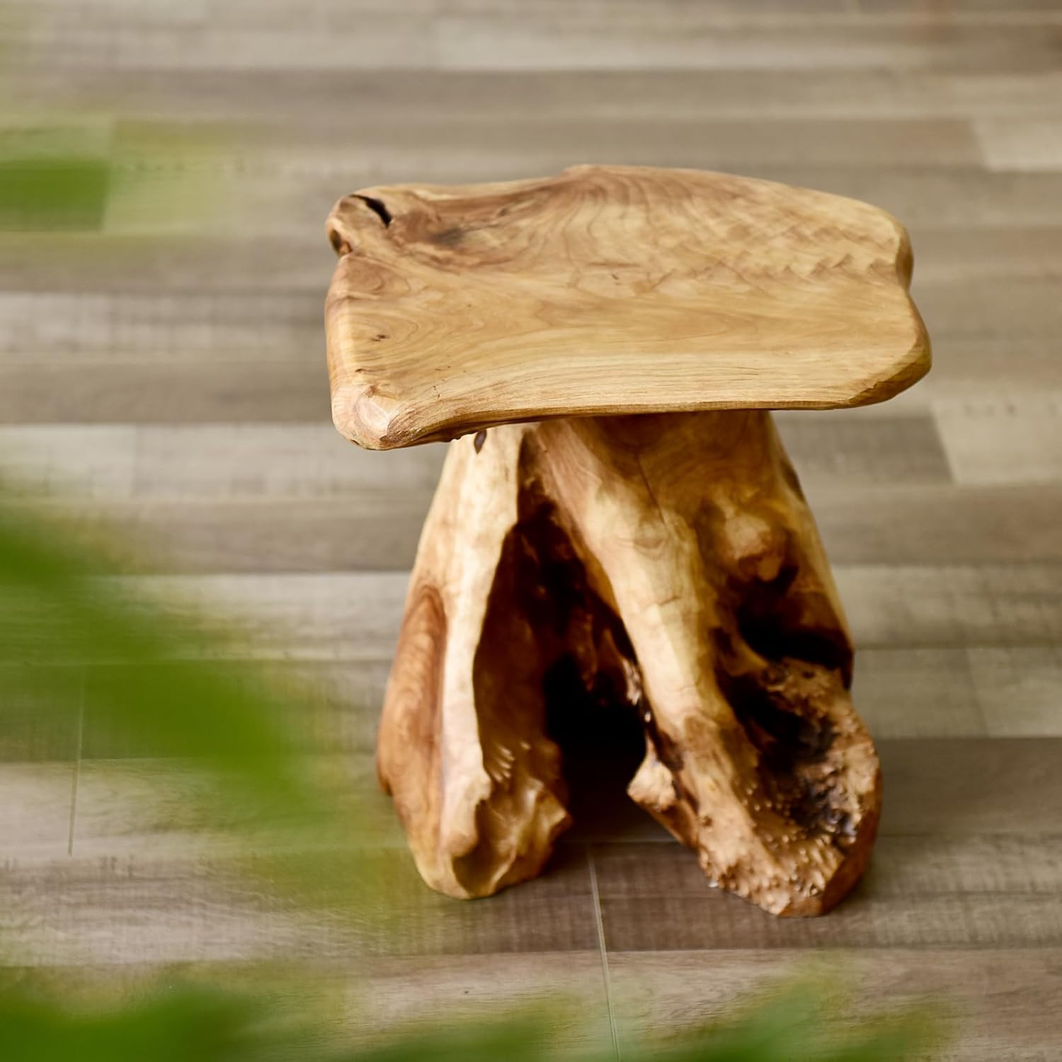 Natural Cedar Stump Stool, 14″ End Table, Live Edge Side Table, Plant Stand, Sma
