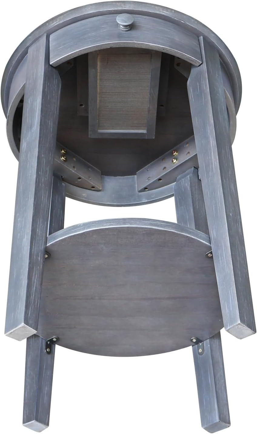 Heather Grey Accent Table with Drawer – Stylish & Sturdy for Any Room
