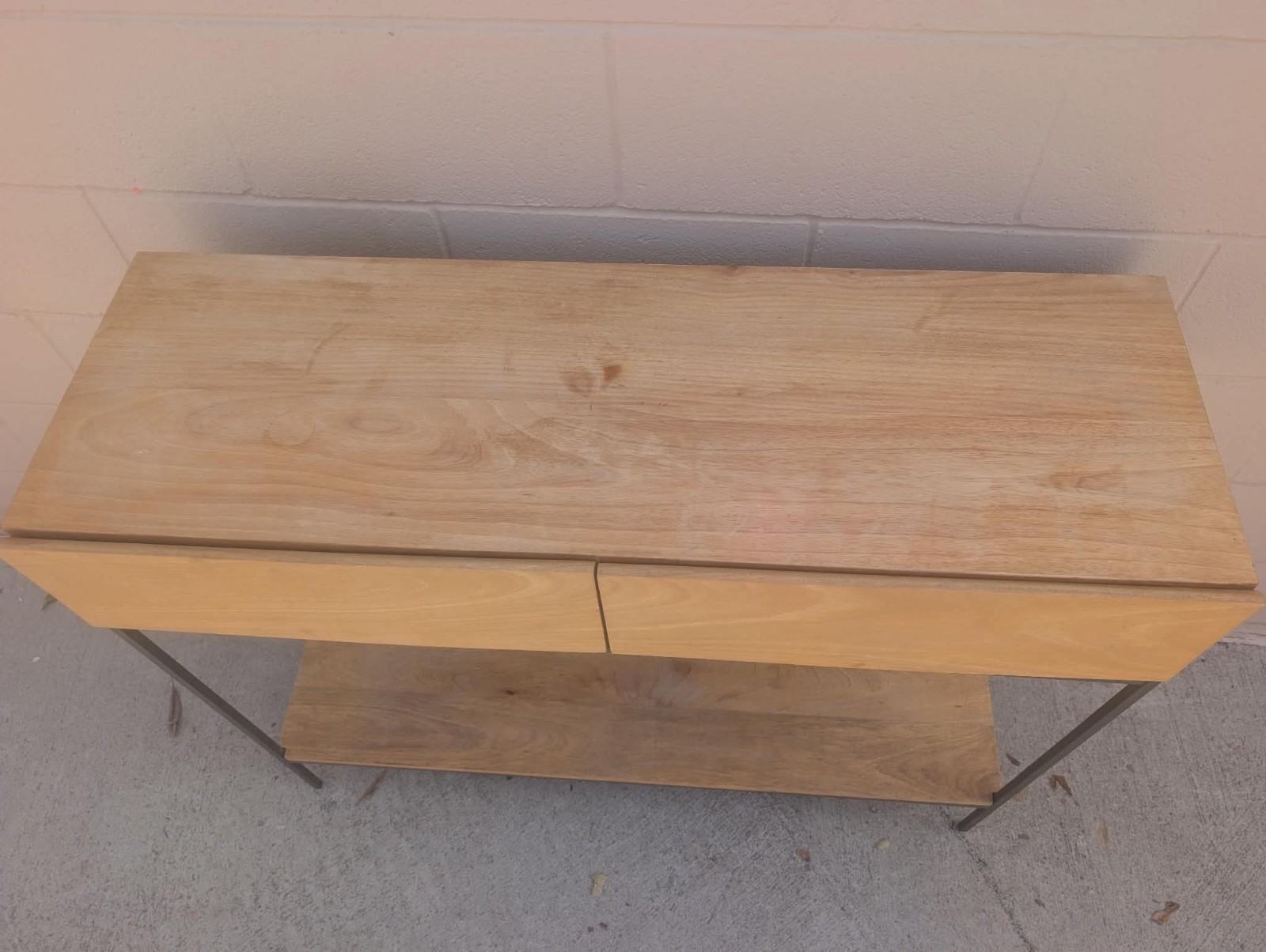 West Elm Raw Mango Wood & Iron Industrial storage console 42”