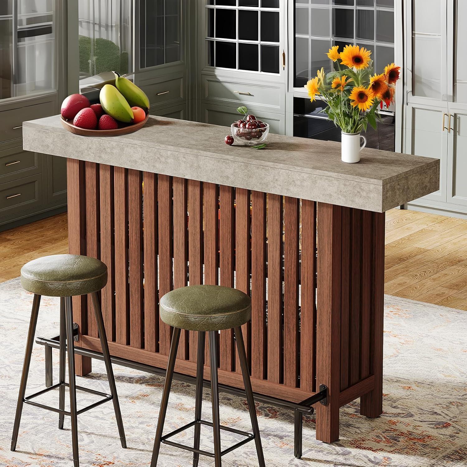 Rectangular Bar Table Ample Space for Storage and Elegant Display