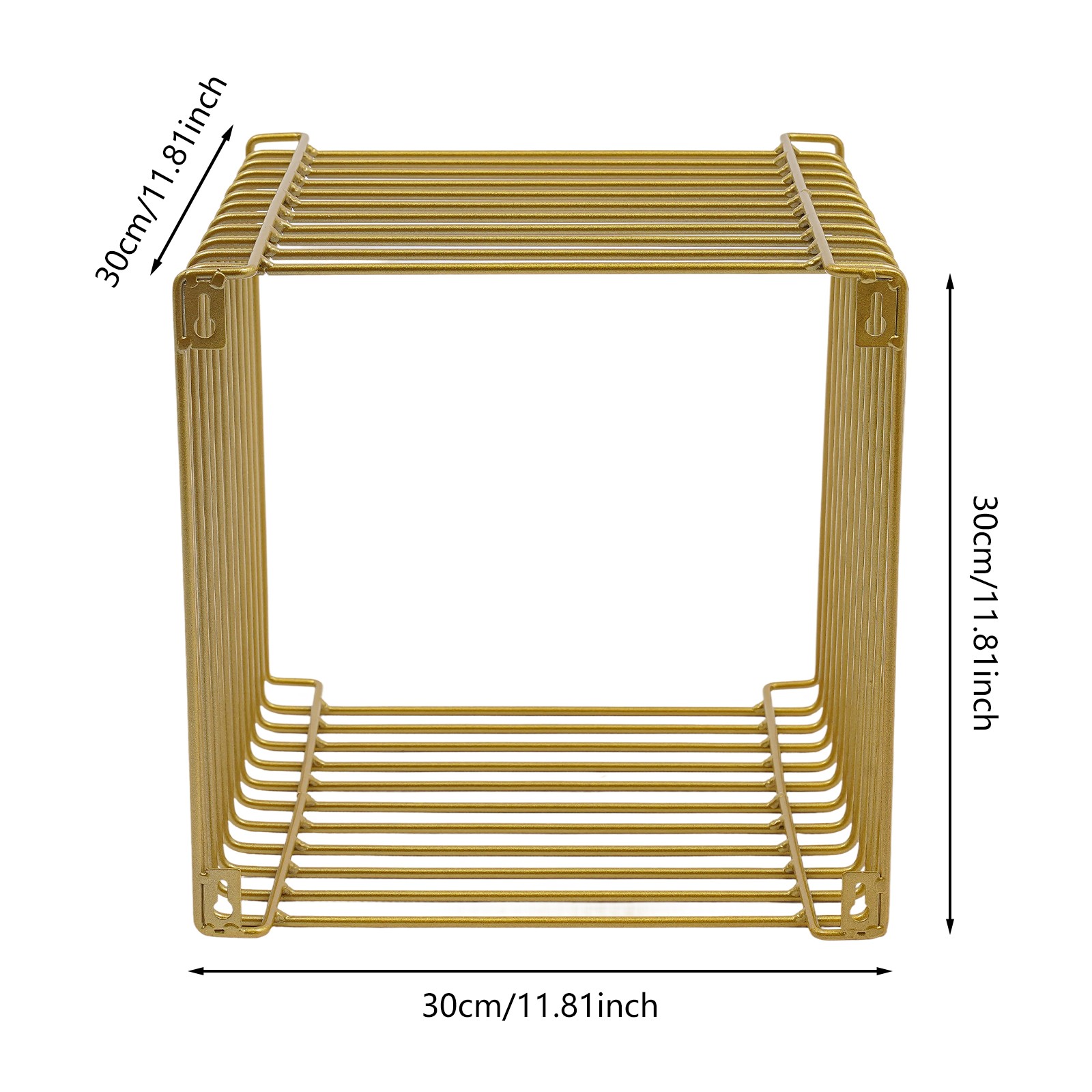 2025 Style Side Table Square Geometry Side Table Linear Metal End Table Gold