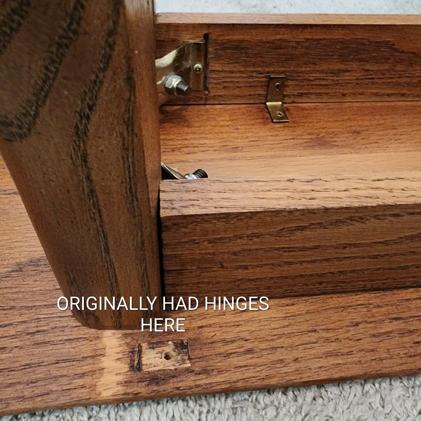 Vintage Demilune Console Table Unique Mid-Century Shaped Legs Solid Wood 24″H
