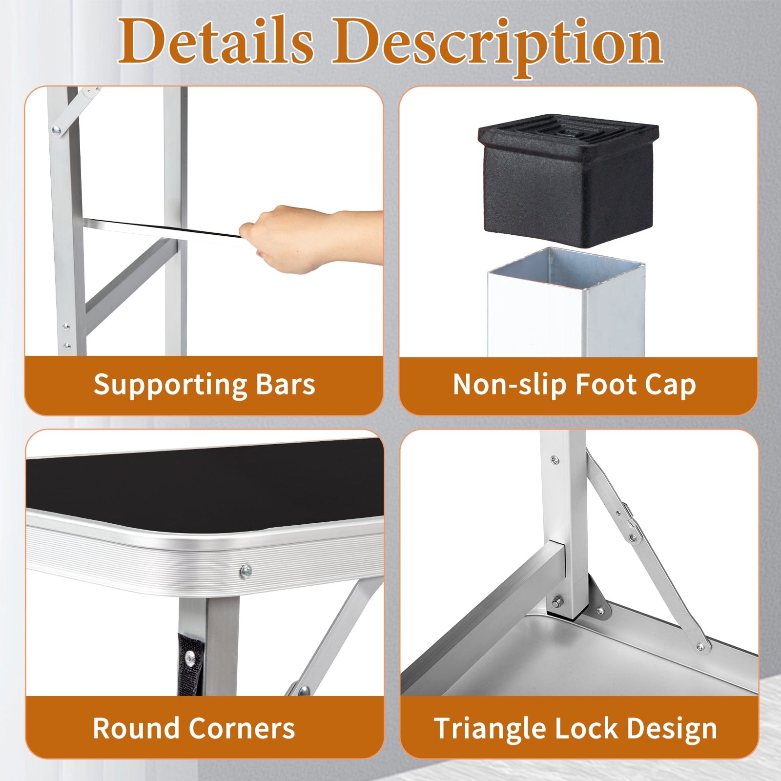 39 Inch Portable Folding Bar Table with 3 Tier Shelves and Carry Bag In /Outdoor