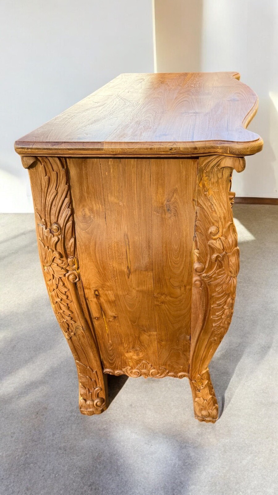 Hand Carved Teak Dresser Console One Of A Kind!!