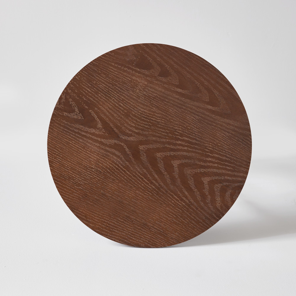 2-Piece Solid Wood Edge Table Set, Natural Wood, Minimalist Center Table