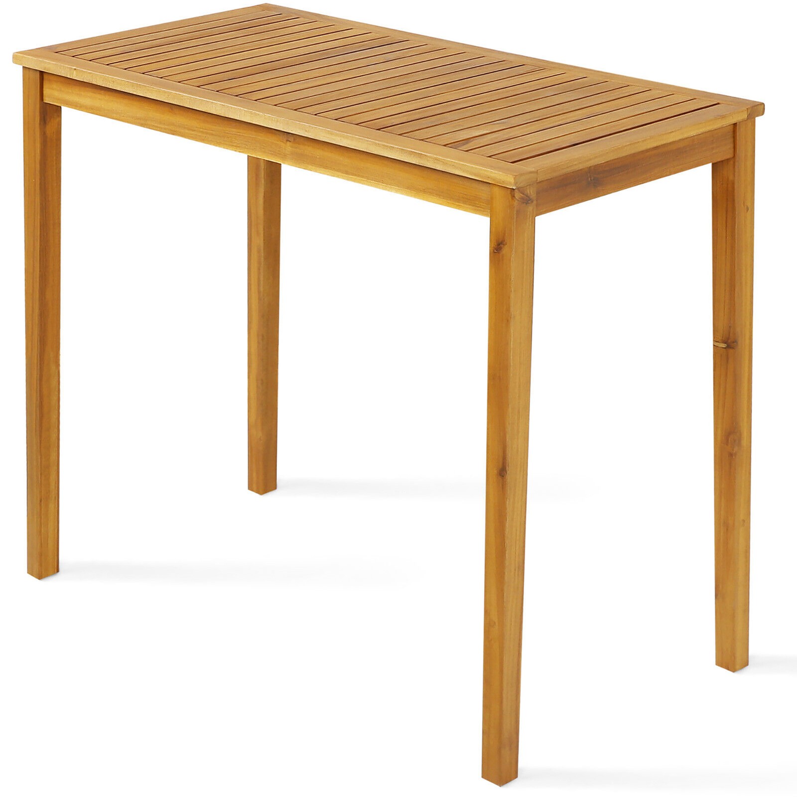 45″ Rectangular Bar Height Dining Table Outdoor Acacia Wood Bar Table Teak