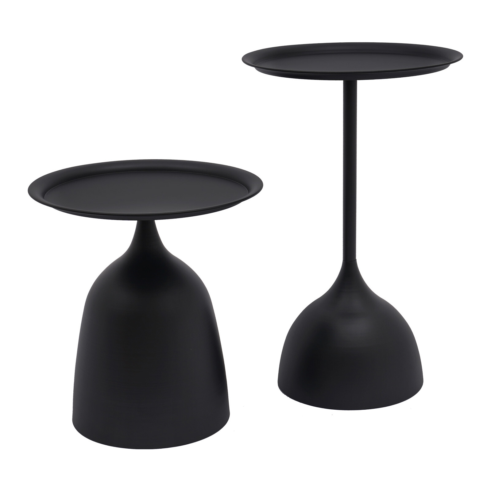2Pcs Round Side Tables Modern Iron Sofa Coffee End Desks For Living Room Bedroom
