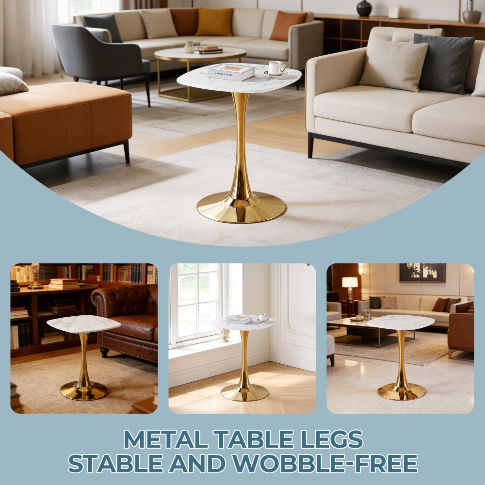 Square Tulip Dining Table for 2-3 Persons, 24 Inch Small Kitchen Table with Stur