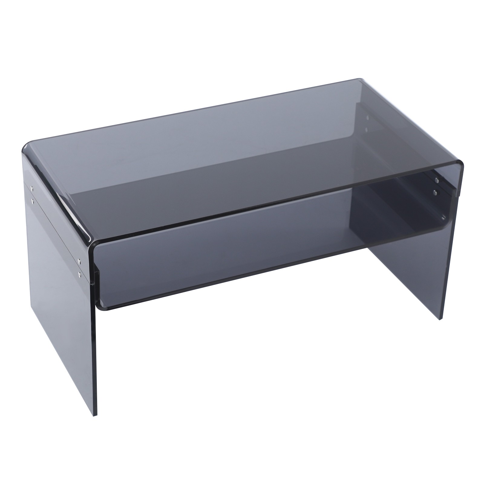 Modern Acrylic Coffee Table, 2-Tier End/Side Desk, 31.5″ W x 15.8″ D/H, Black