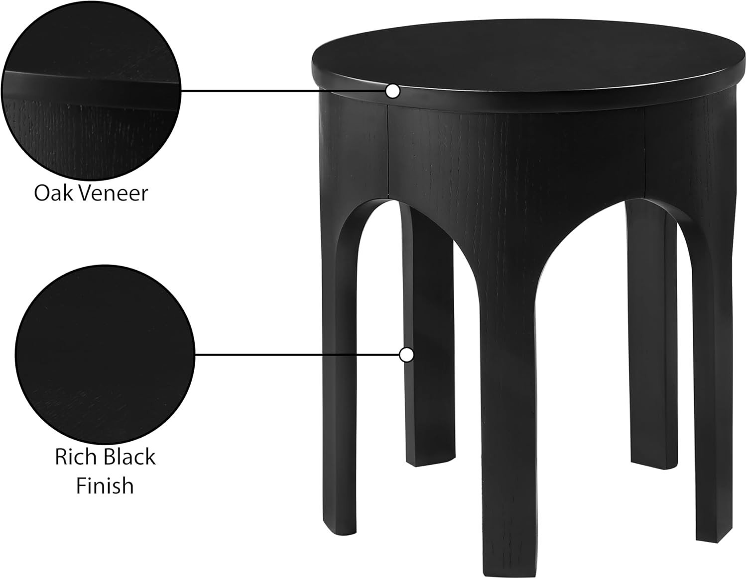 Art Deco Black Oak End Table – Westfield Collection 20″ x 22