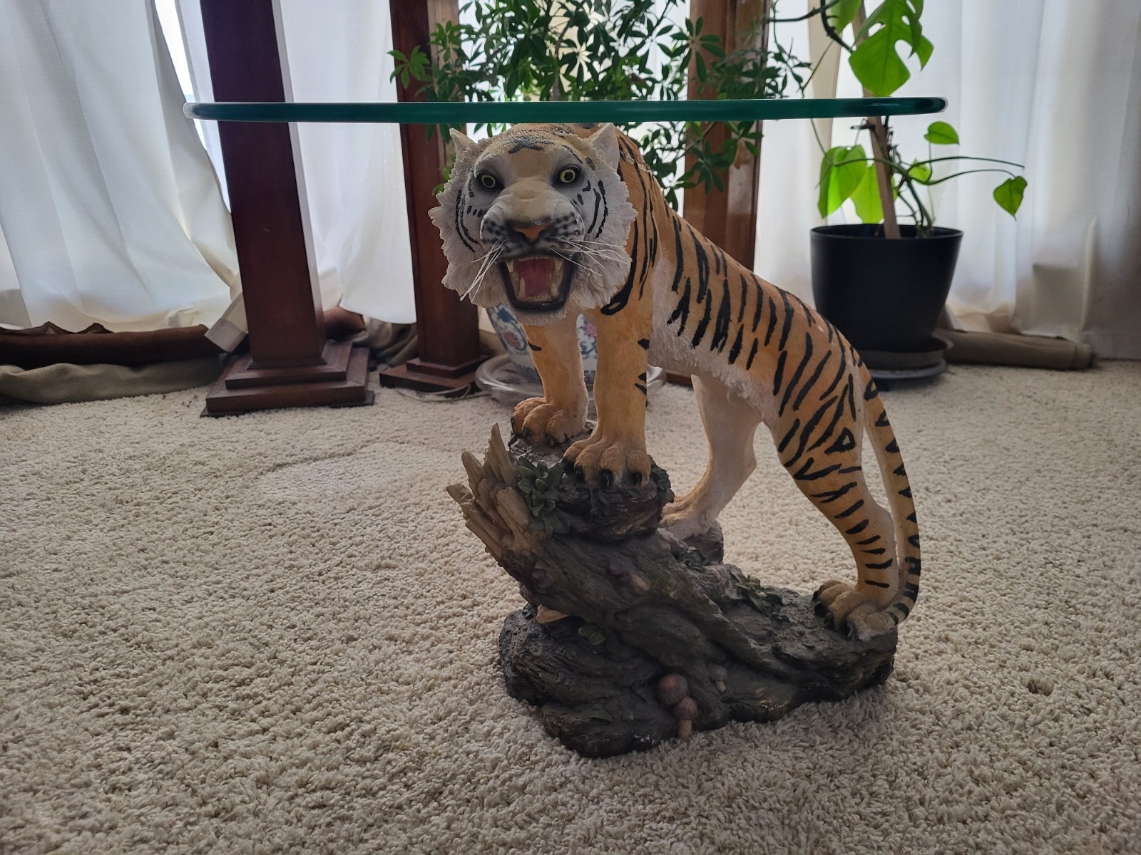 Handcrafted Resin Tiger End Table. “One-of-a-kind resin tiger table. Unique