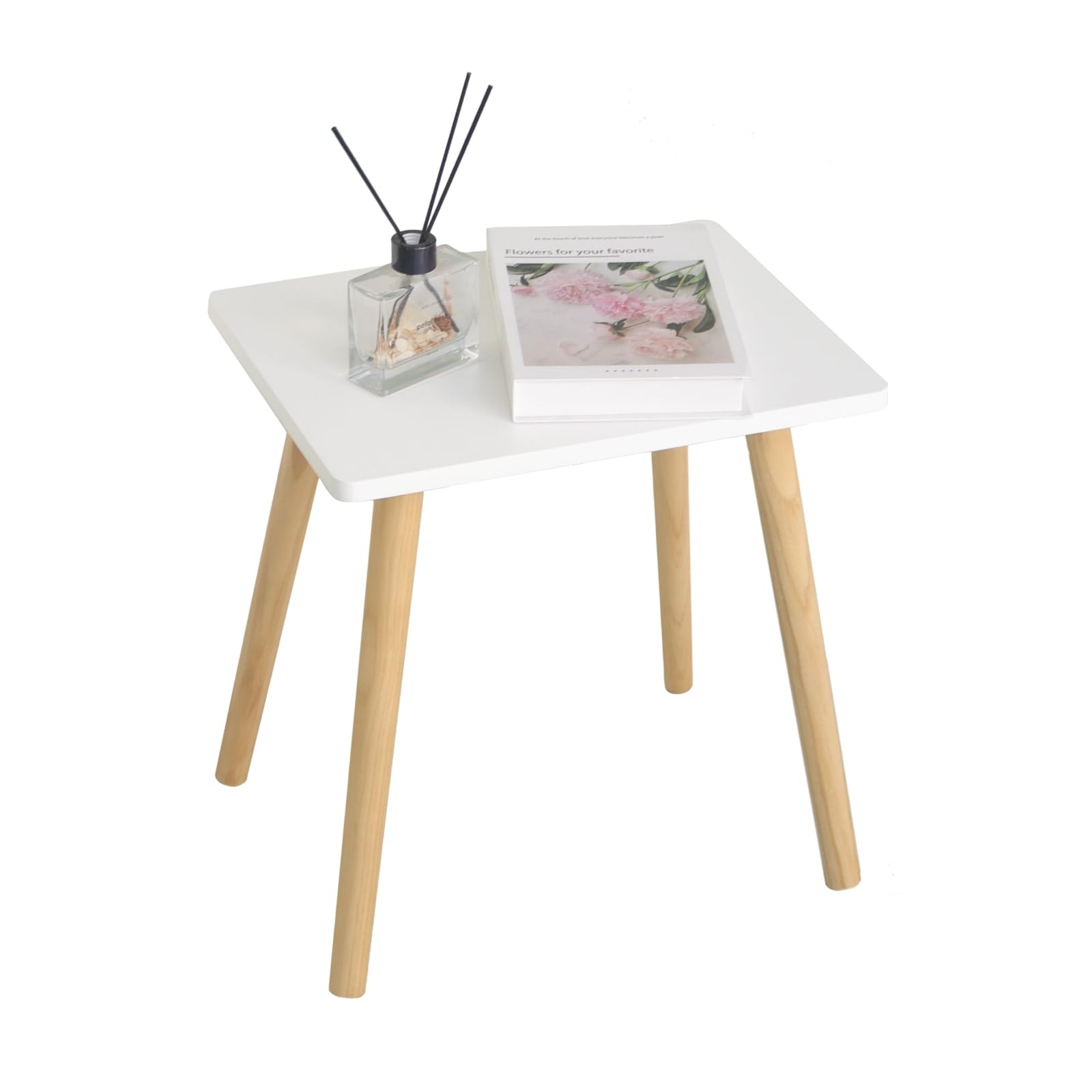 AWASEN Side Table, Small End Accent Table for 11.8”x15.8”x16.5”, White