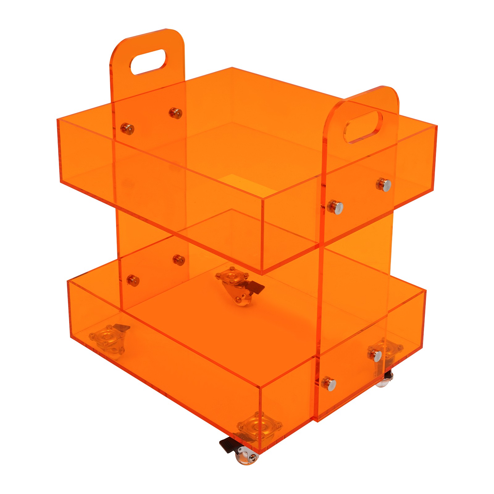 Acrylic Side Table Storage Rack with Wheels Acrylic Bedside Table Free Standing