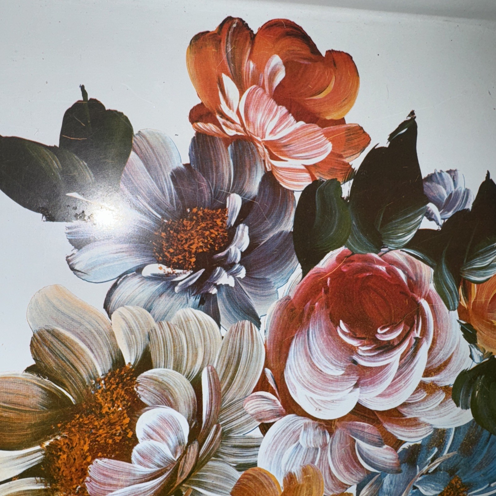 Vintage Folding Floral Metal Lap Tray TV Retro Mid Century Bed EC