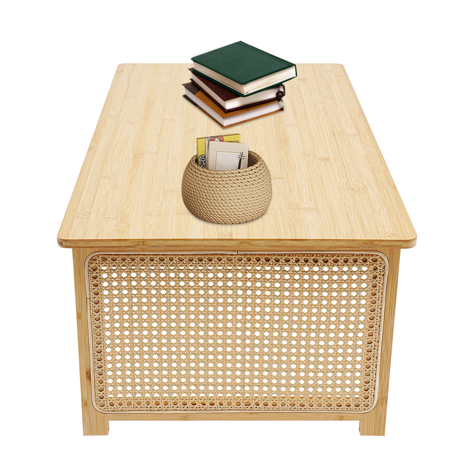 Bamboo Foldable Folding Floor Low Coffee Table for Sitting on The Floor