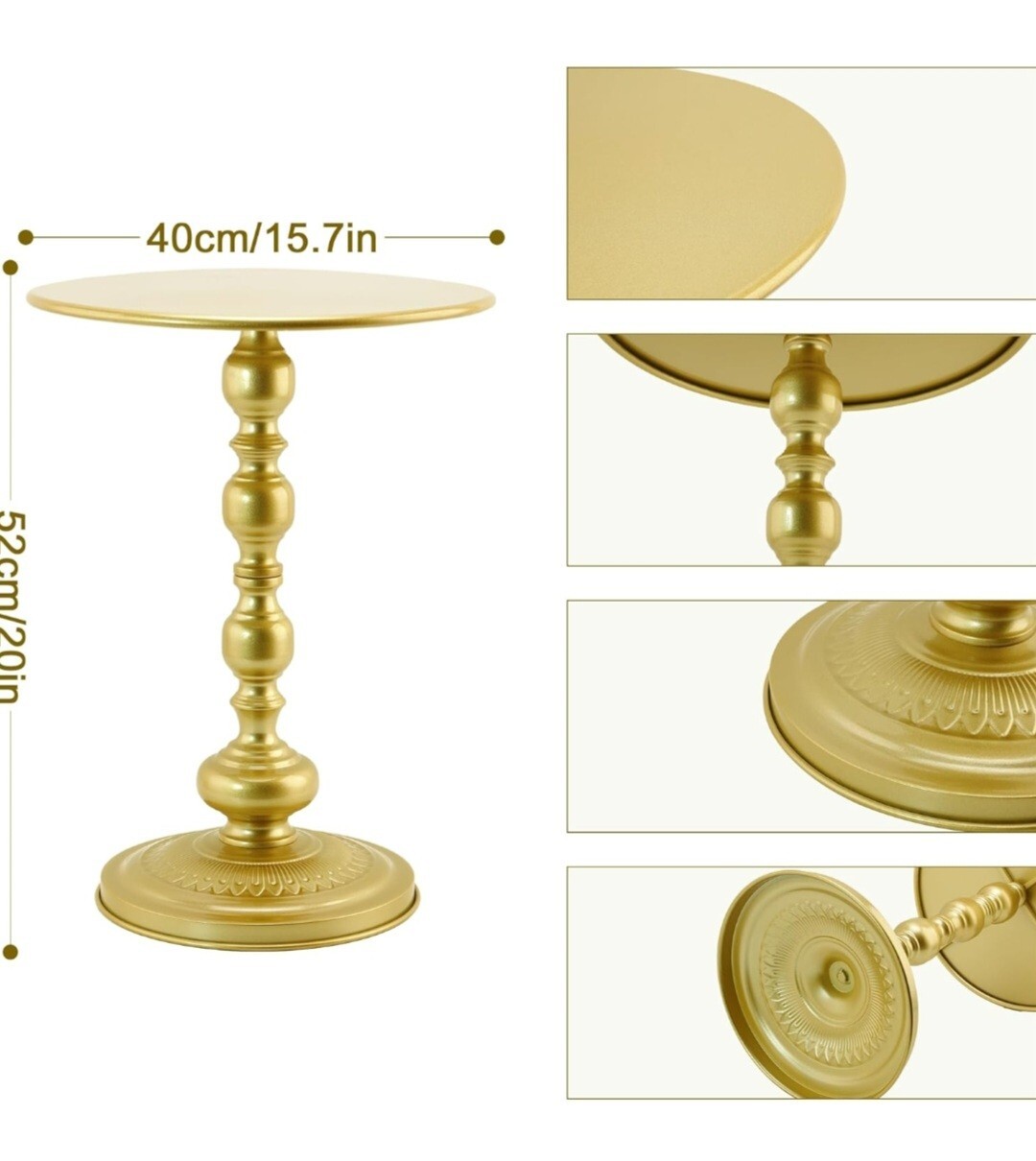 Metal End Table, QENUIITEA Round Side Table Nightstand for Bedside or Sofa,…