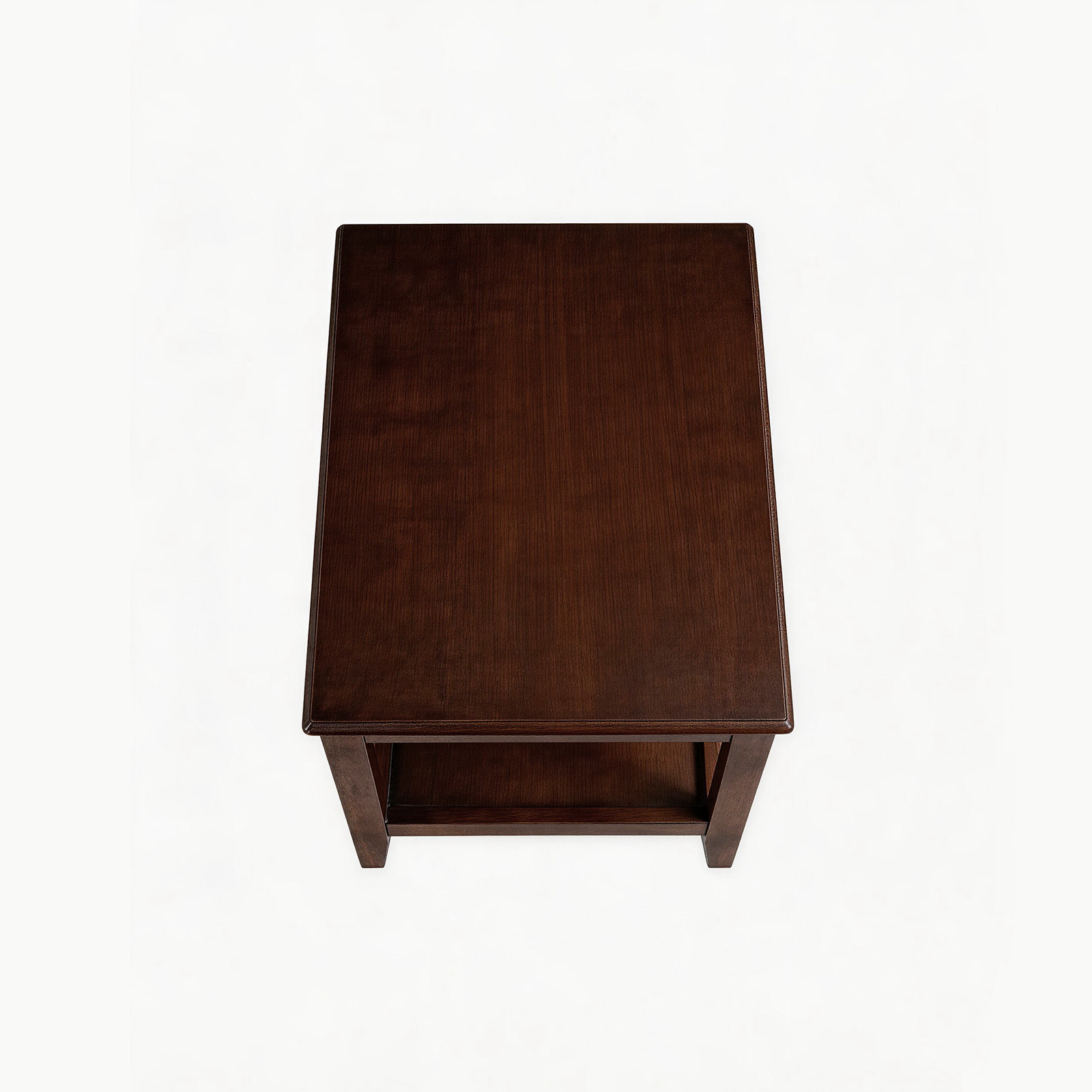 2-Tier Sofa Table End Table Shelf for Living Room Rubber Wood Indoor Plant Stand