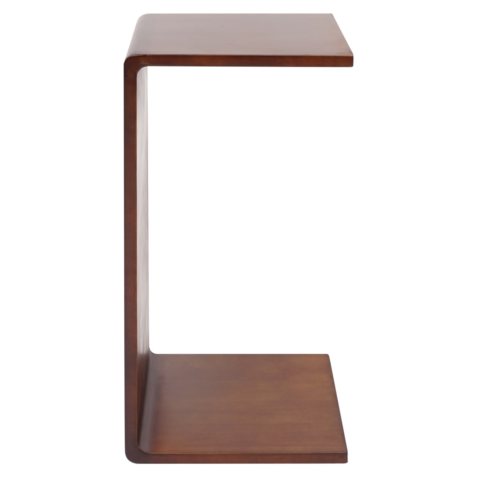 12*12*24in Free Standing Wood End Table C Shaped Sofa Side Table Walnut Brown