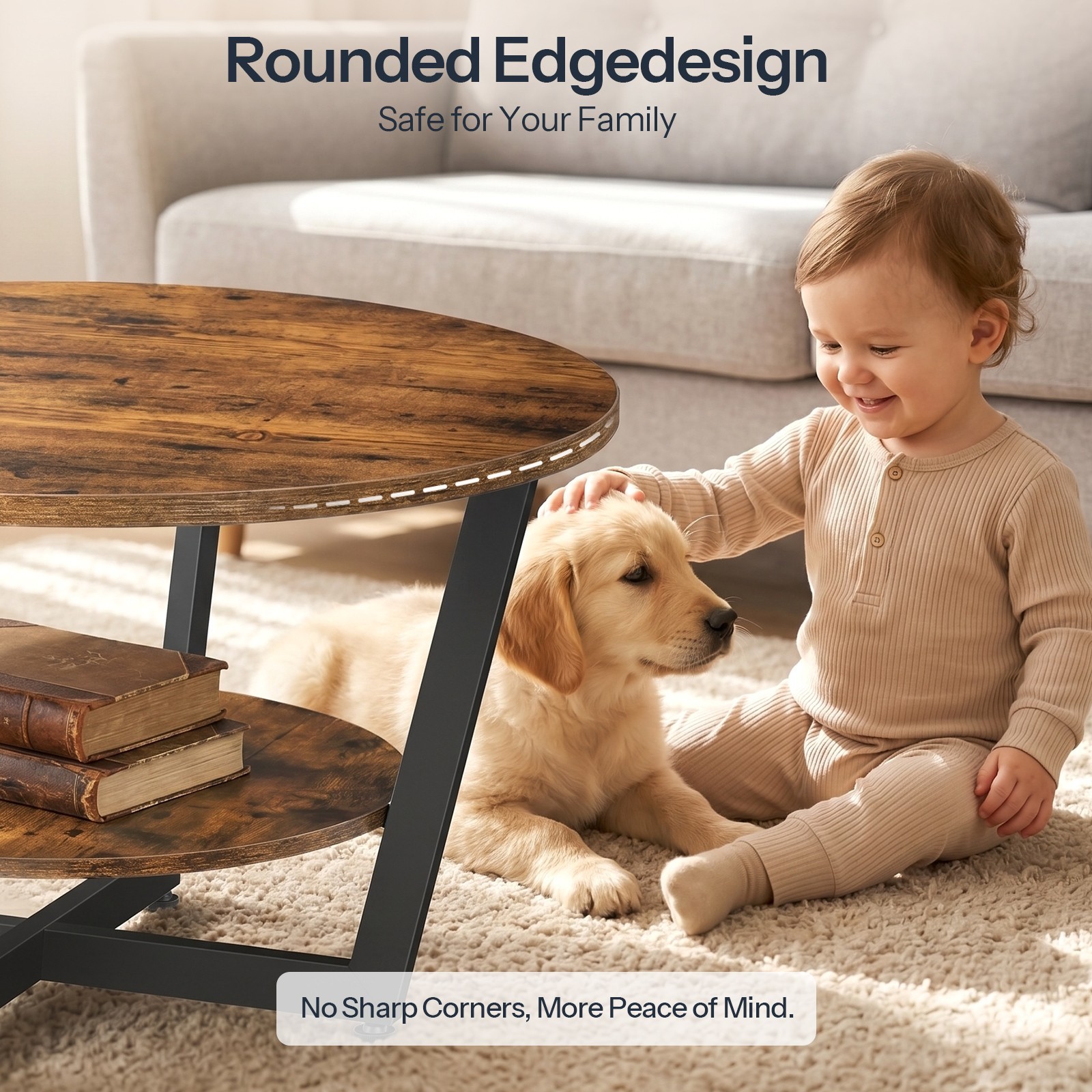 Coffee Table Center Tables for Reception Room Office 31.5″L x 31.5″W x 19.5″H