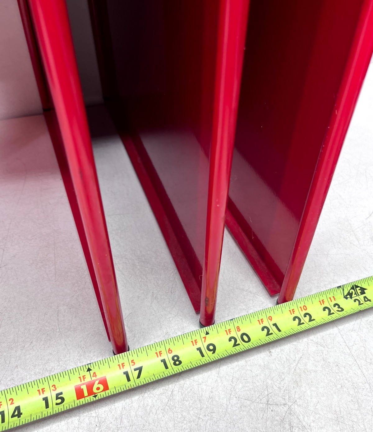 Vintage Amisco Red Nesting Tables Set of 3 Large Metal Made in Canada