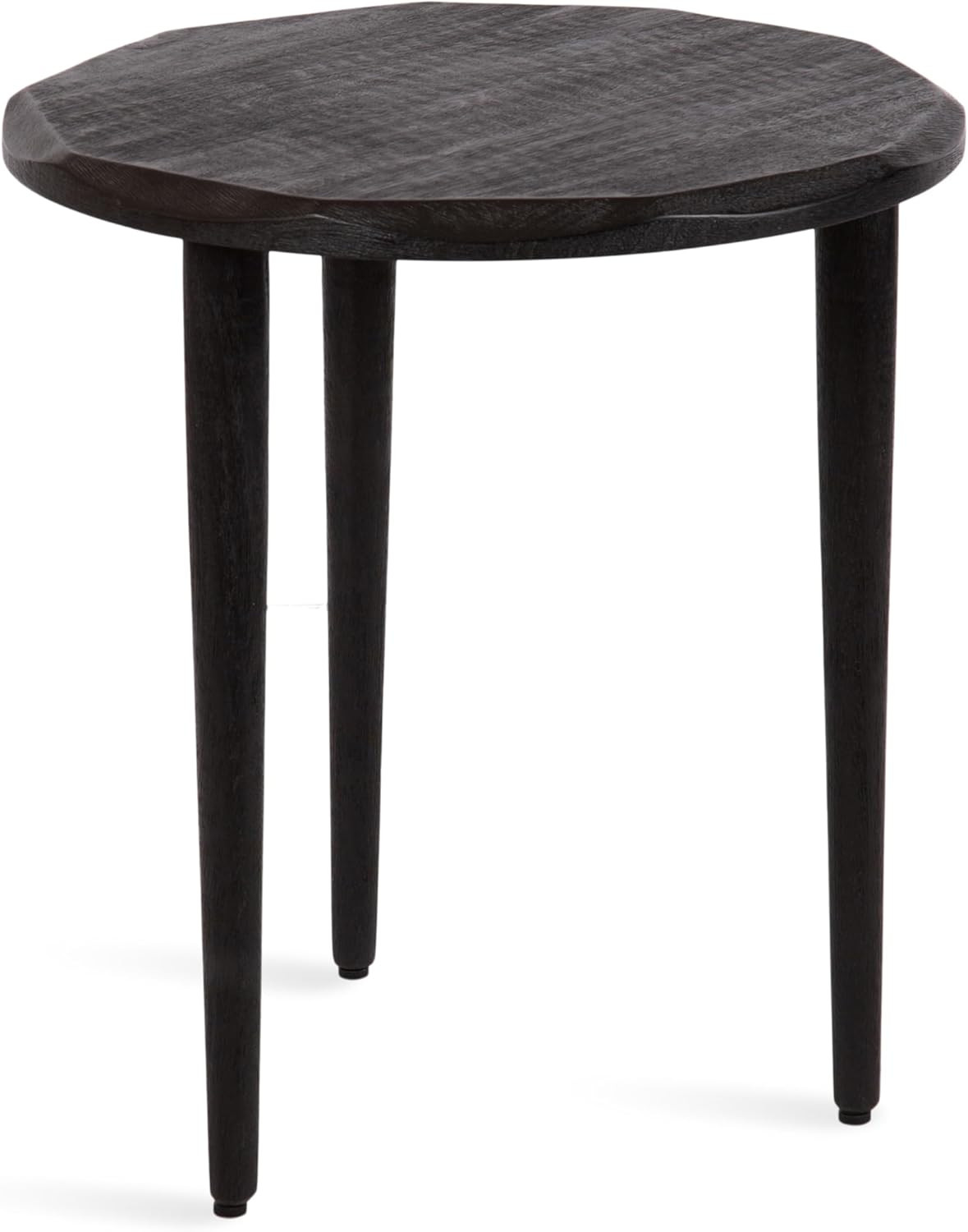 Tavares Modern Black Wooden Round Side Table – Stylish Accent for Any Room