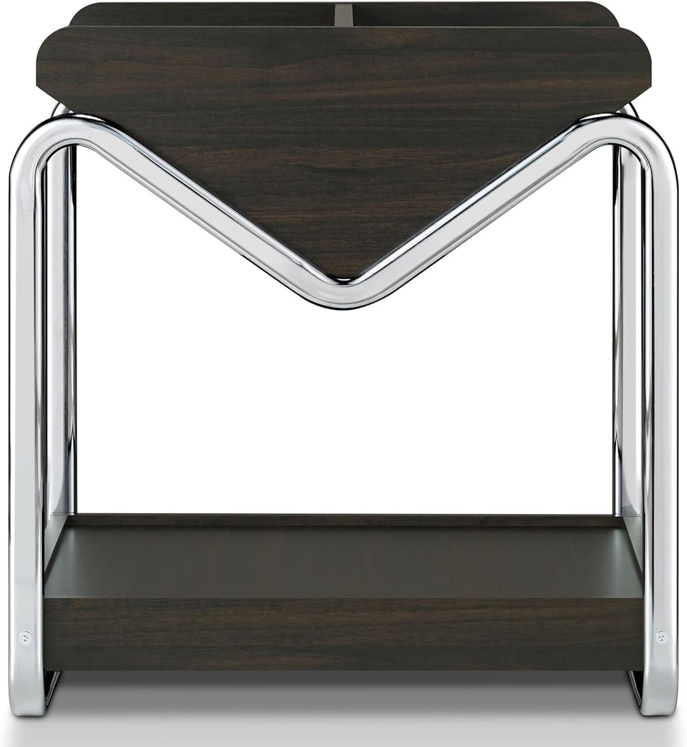 Nolan Glam 22″ End Table with Open Shelf in Wenge Brown for Any Room