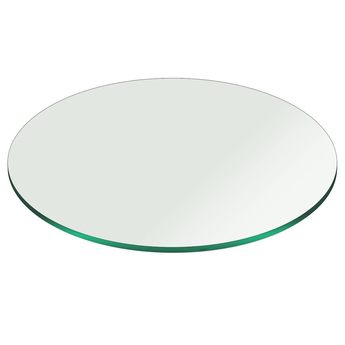 Clear Round Tempered Glass Table Top 3/8″ Inch Thick with Pencil Polished Edge