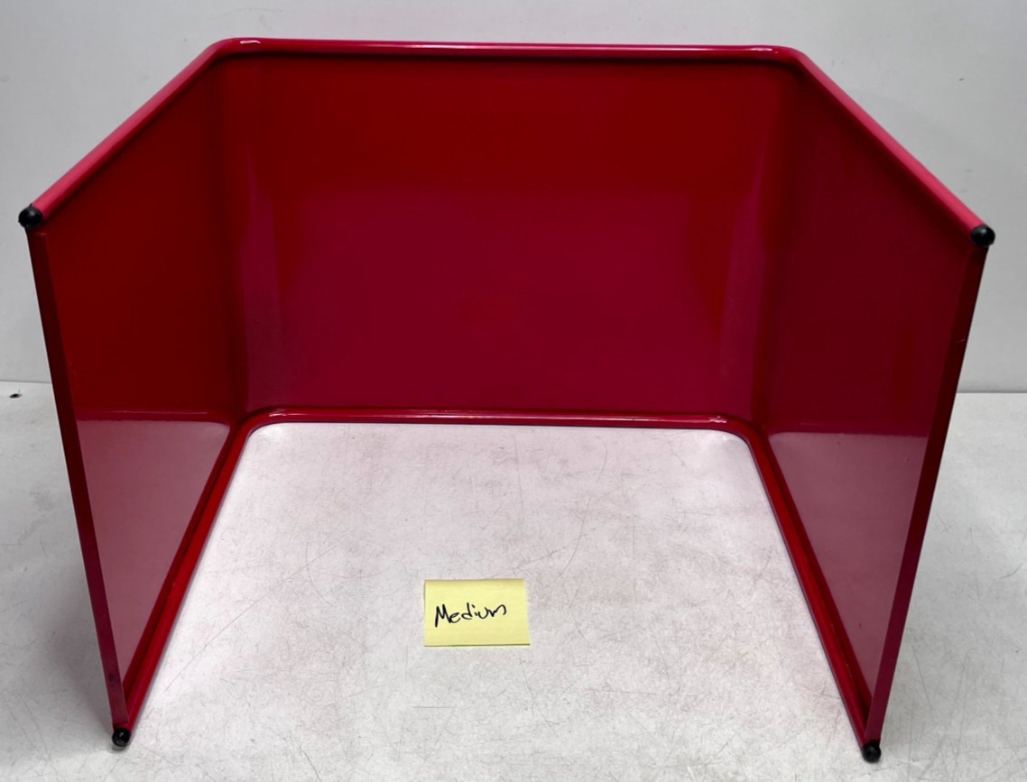 Vintage Amisco Red Nesting Tables Set of 3 Large Metal Made in Canada