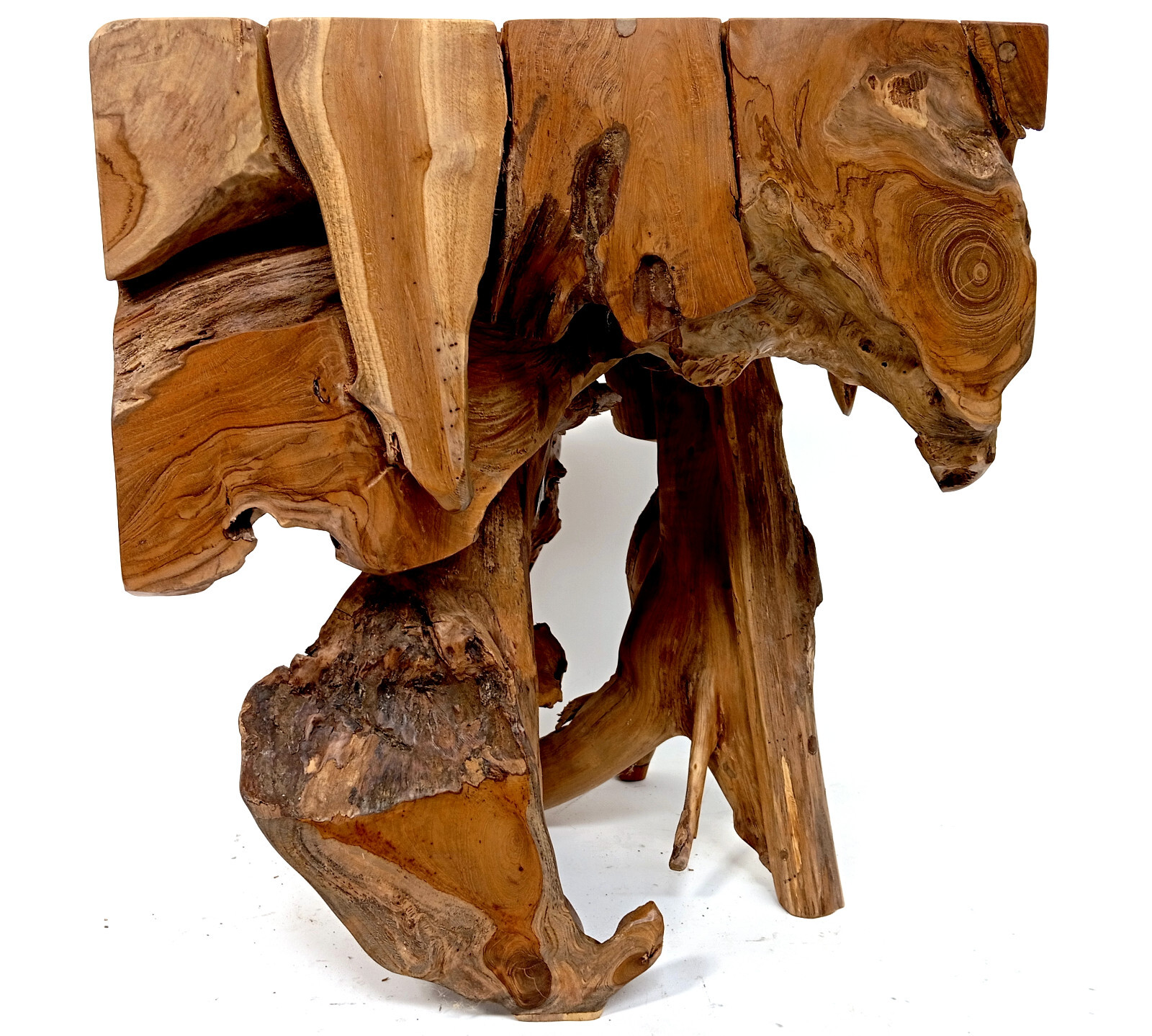 Teak Wood Side Table Root Wood Stool Solid Teak Wood Log Table