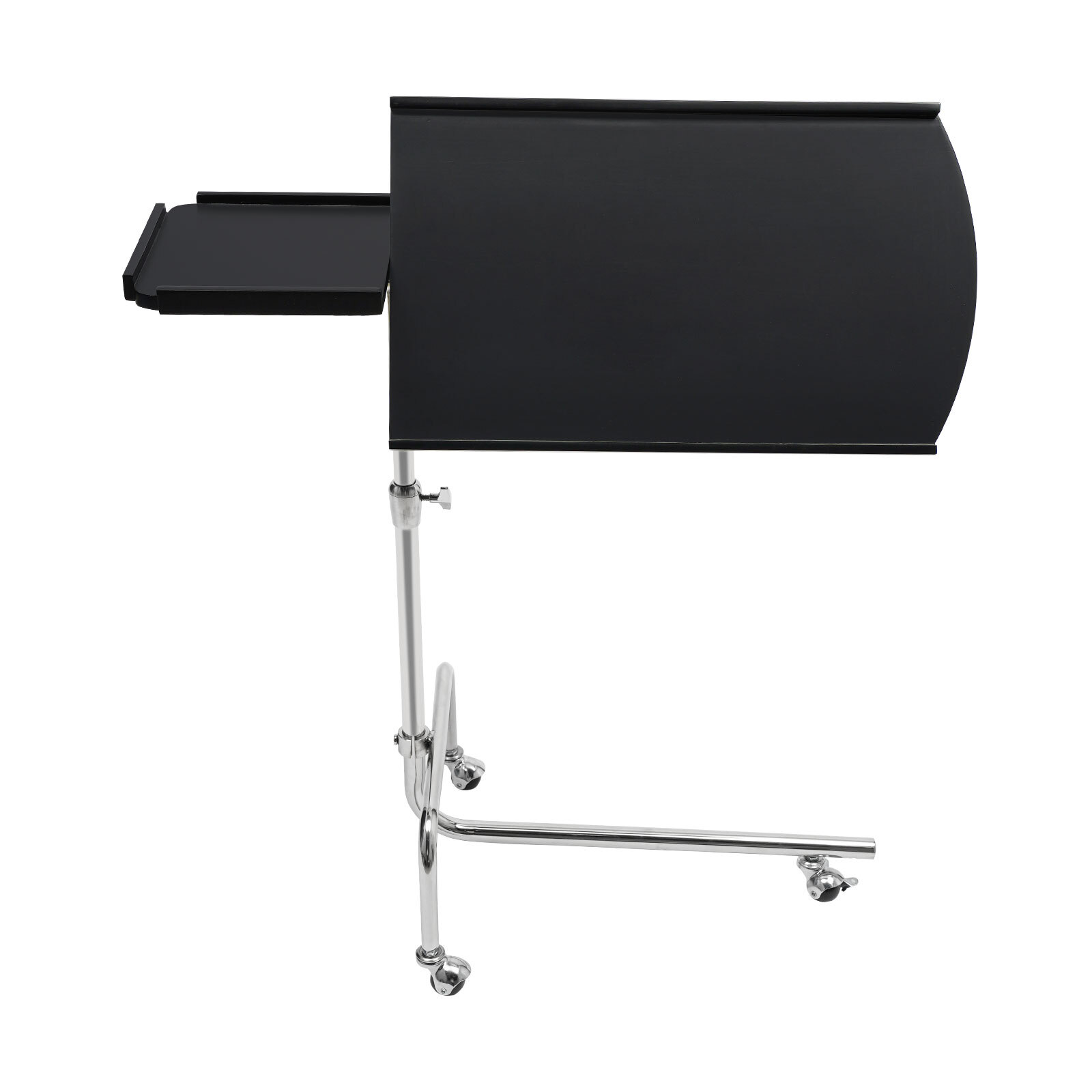 Modern Black Free-standing Adjustable Wood Swivel Tray Table w/ Ergonomic Stand