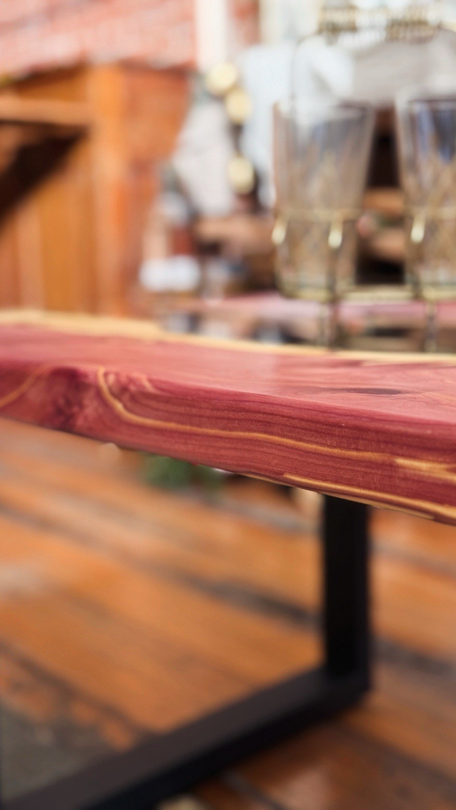 Red Cedar Black Epoxy River Coffee Table – Hand Made – Home Decor- BEAUTIFUL!