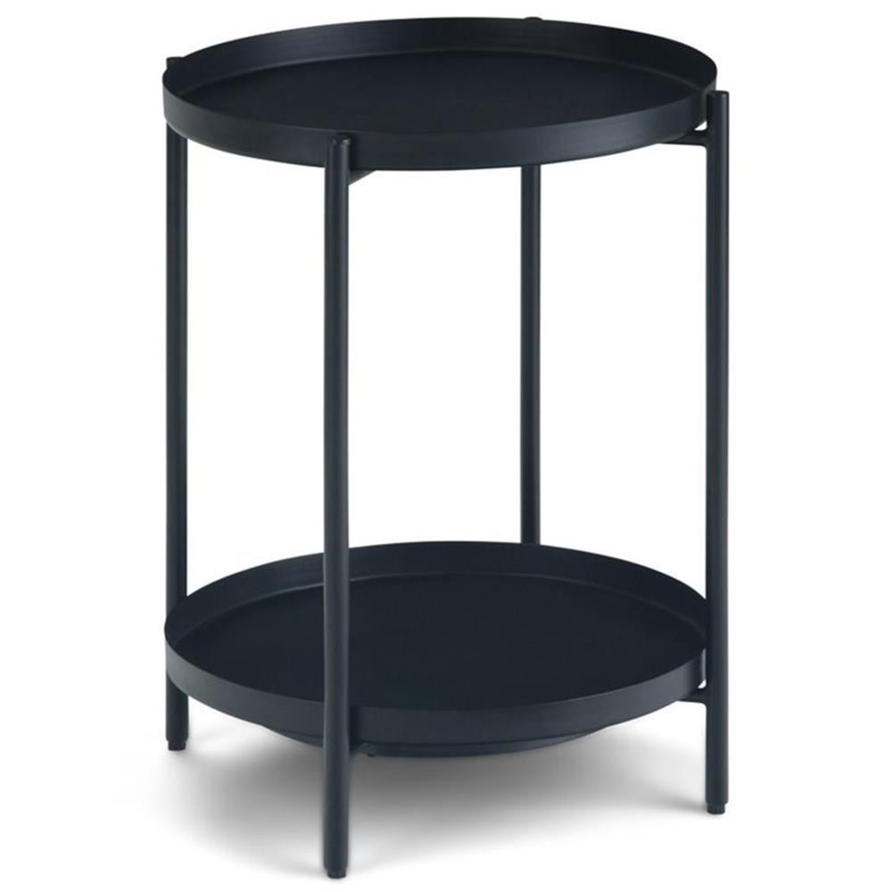 Trent Home Industrial 17 ” Metal Metal End Table in Black