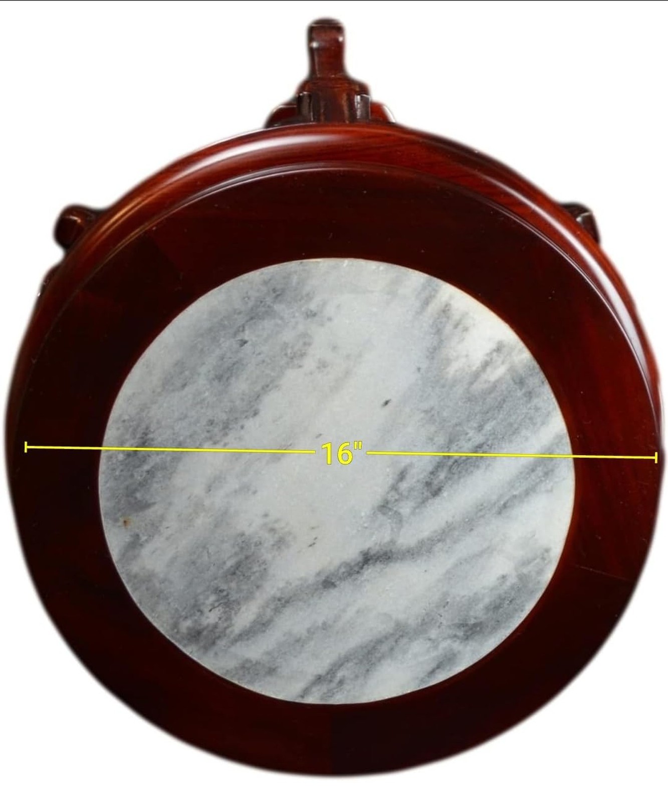 Festcool Classic Wooden Round Marble Stone Top Table, Planter Stand Plant Pot…