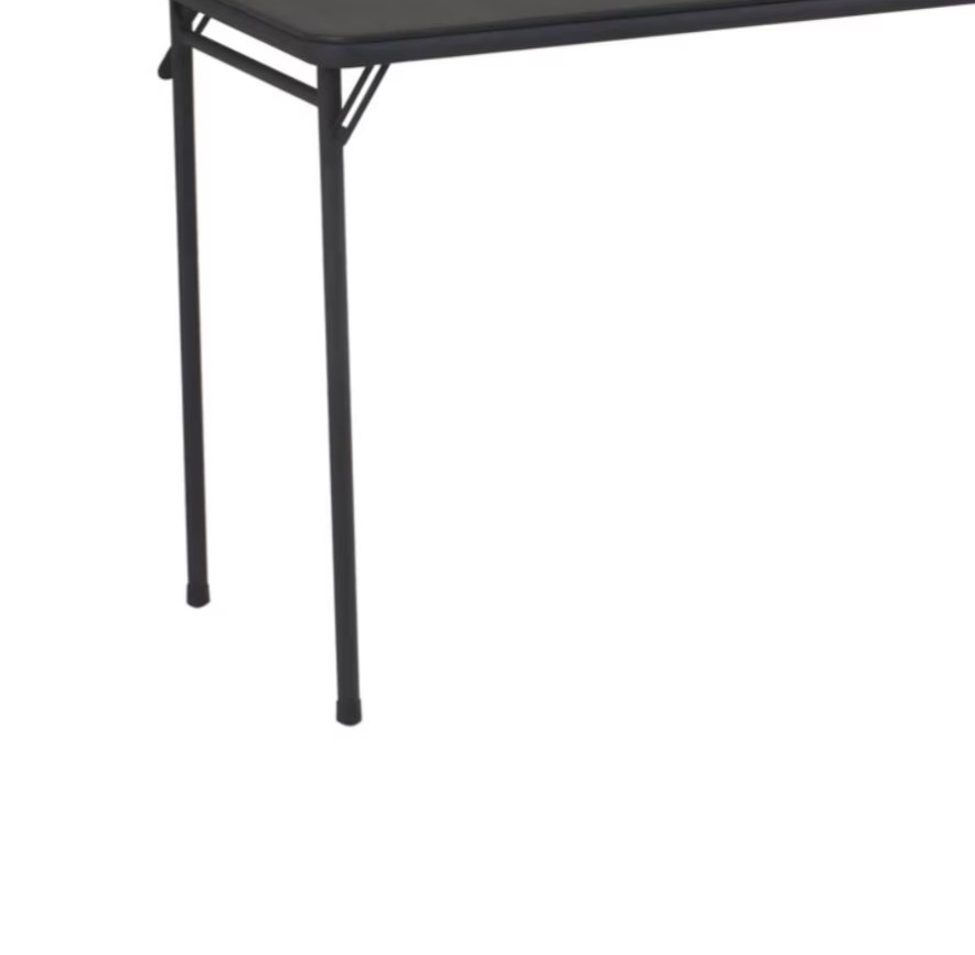 20×48 Vinyl Top Folding Serving Table Black Durable Portable Space Saver