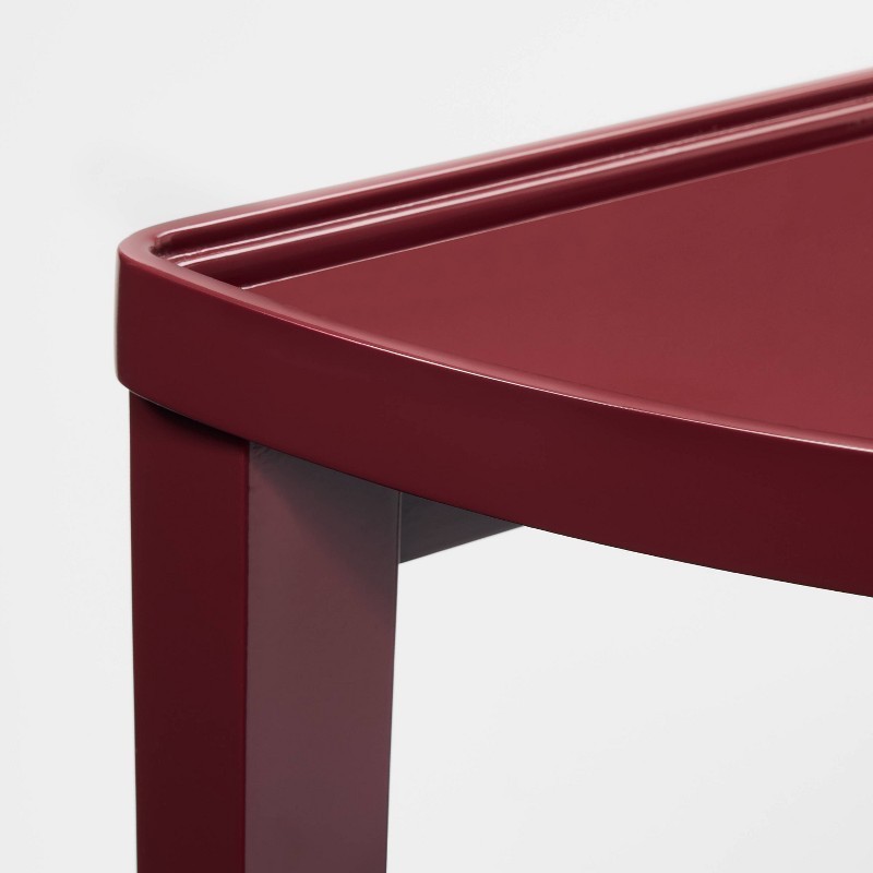 Console Table Lacquer Finish Dark Red