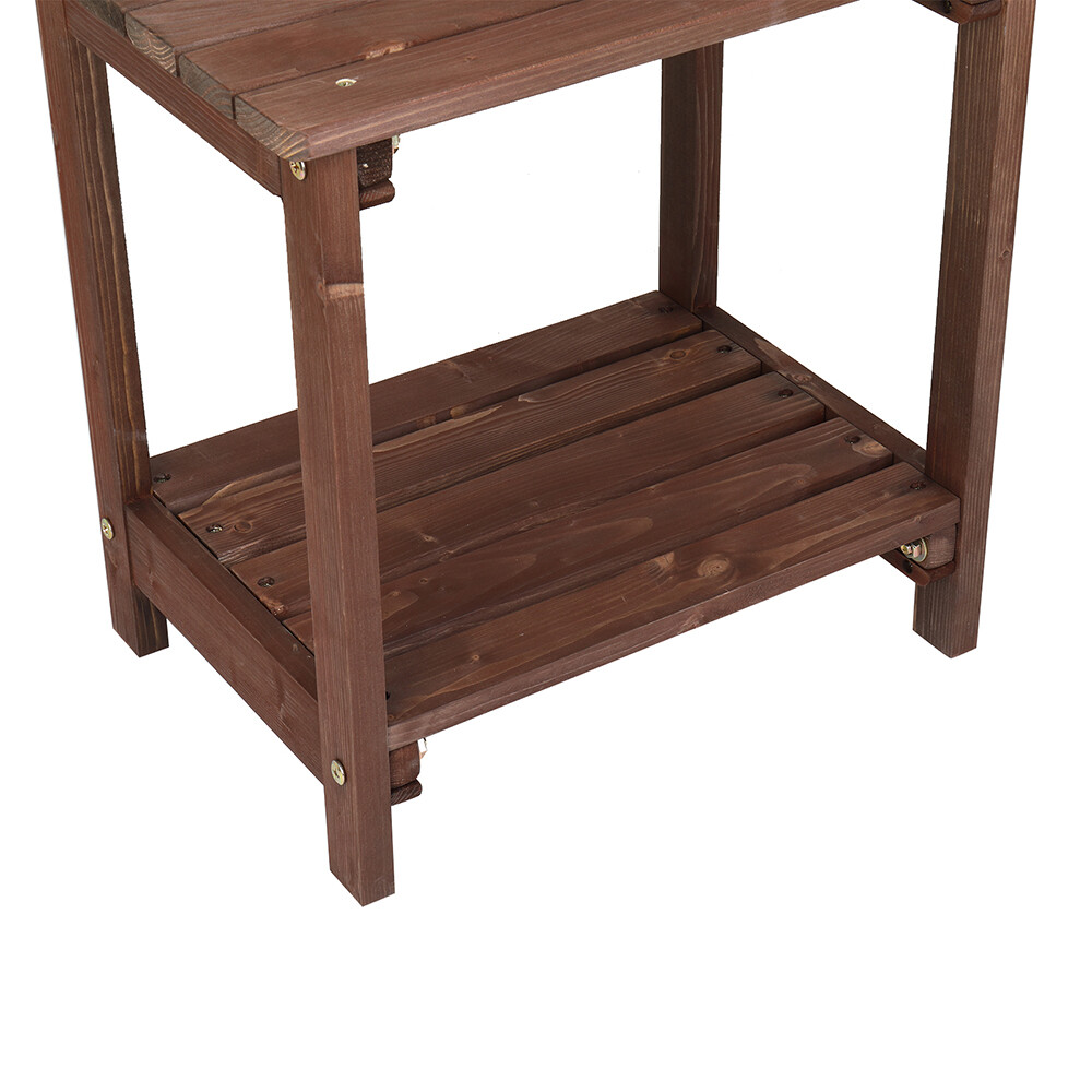 Rectangular Wood Side End Table Light Brown