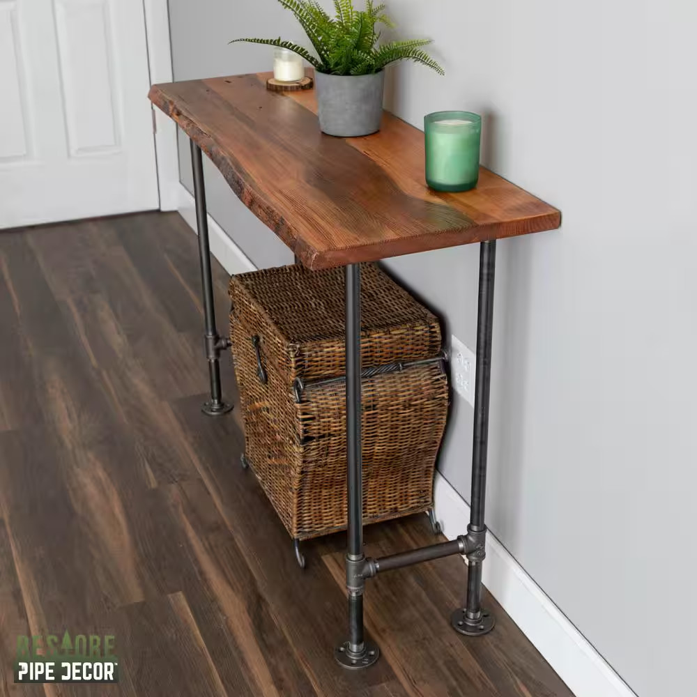 48 In. X 16 In. X 1.25 In. Sunset Cedar Stain Restore Console Table Wood Top