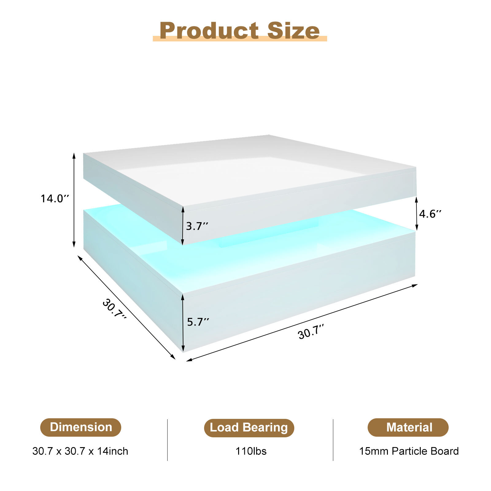 Modern LED lighting coffee table LED living room coffee table coffee table coffe