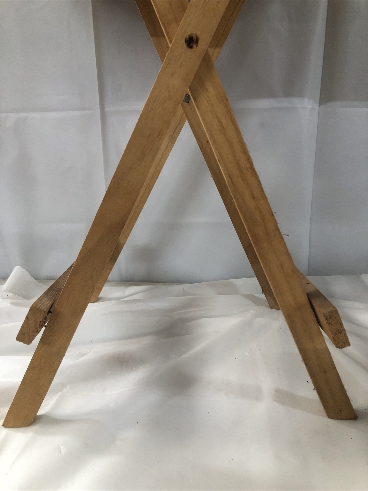 Rare Handmade Cedar Folding Table W/design Wooden End table light weight