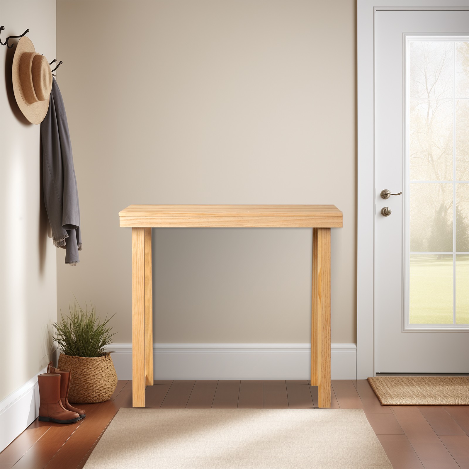 35.8inch Solid Wood Console Table for Entryway Sofa Table Narrow Entryway Table