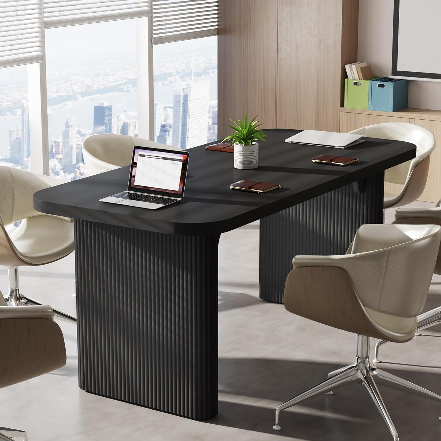 62″ Rectangular Executive Computer Desk, Large Modern Wood Office Writing Table