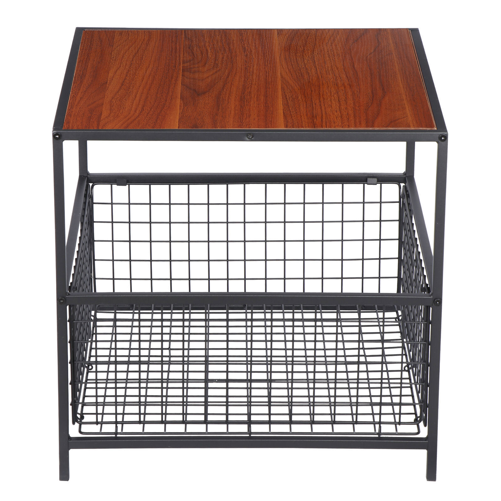 Red 20″coffee Table W/ Storage Basket Spacious Organizer Side Table End Table