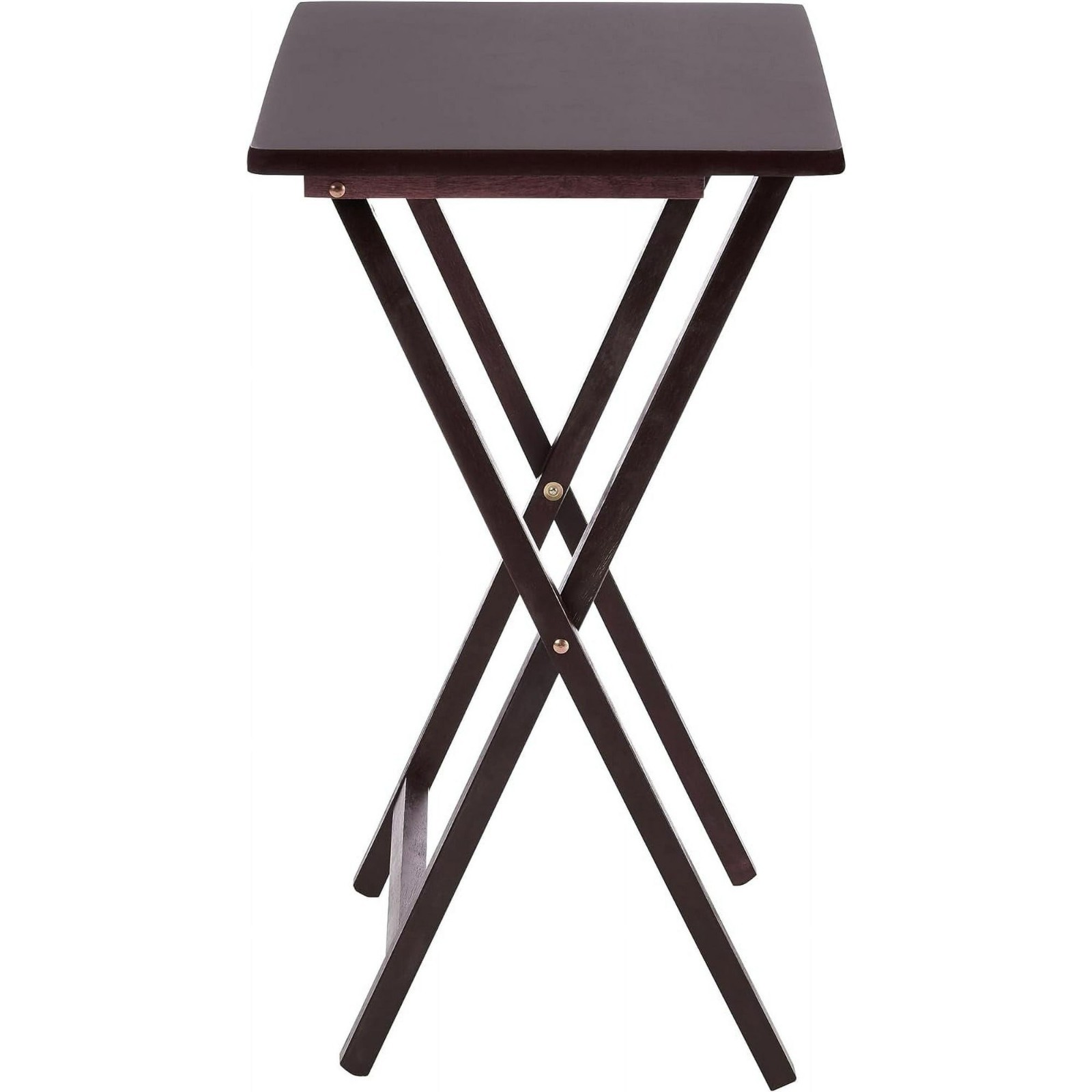(2 Packs) Folding TV Tray Table Set in Walnut 19 X 15 X 26 Inch