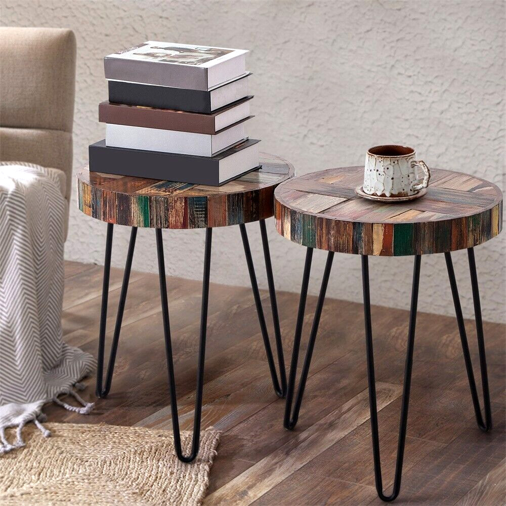 Greenage End Table Sofa Side Table Reclaimed Wood Living Room Bedroom Furniture